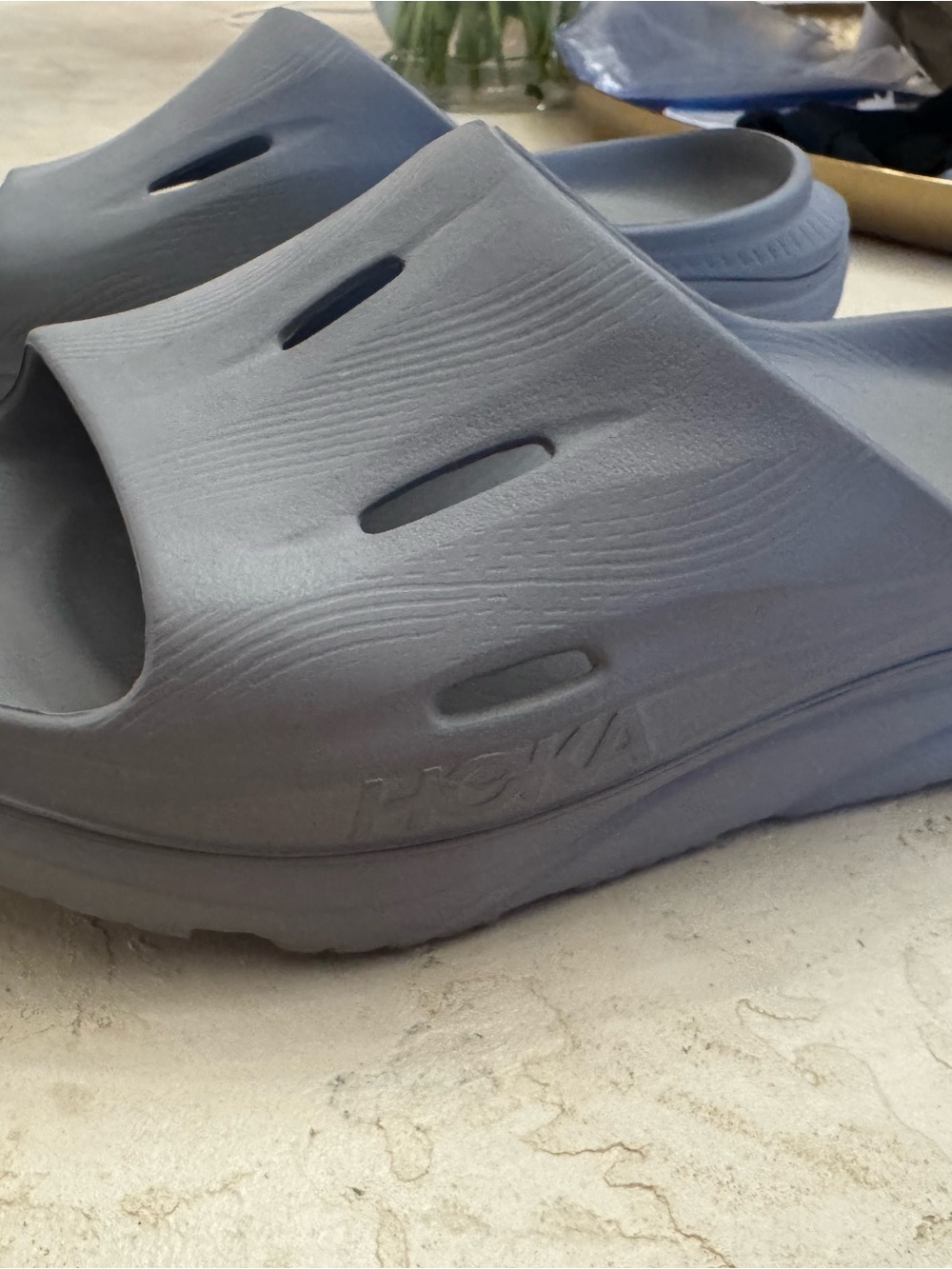 HOKA Men's Ora Recovery Slide Sandals in Slate Gray